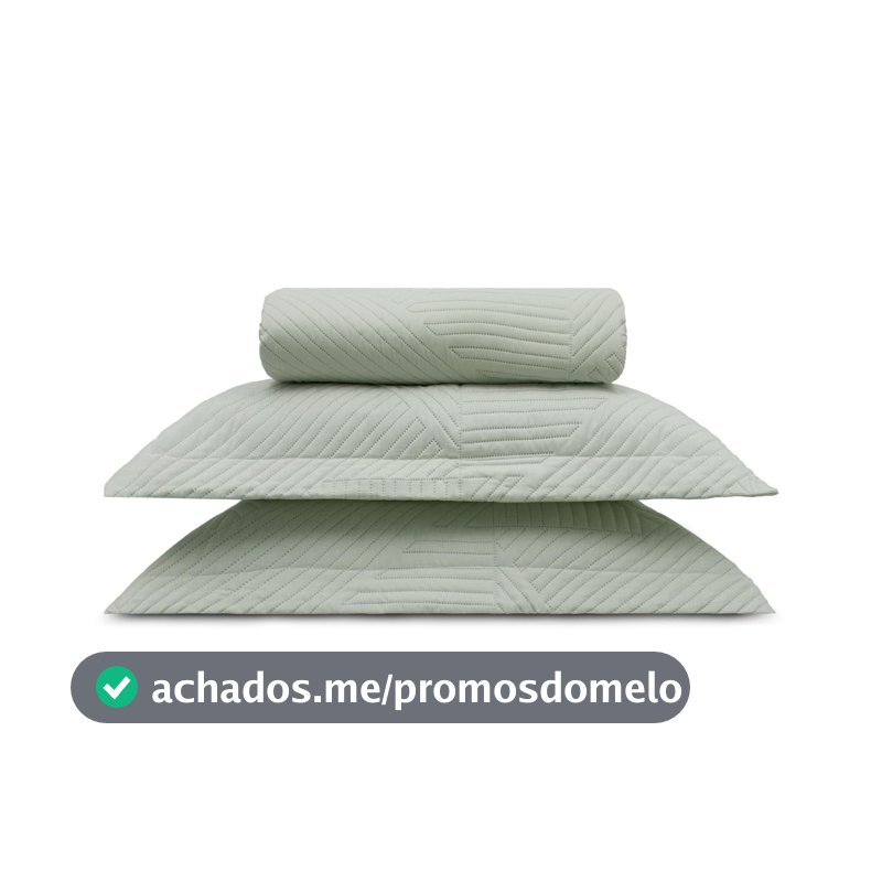 Kit Colcha com Porta Travesseiros Linenn Casal - Appel Cinza