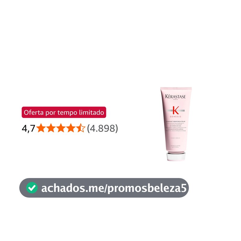 Kérastase Genesis Fondant Renforçateur, Condicionador Antiqueda Fortificante com Células de Edelweiss e Raiz de Gengibre para Cabelos Normais a Finos, 200ml