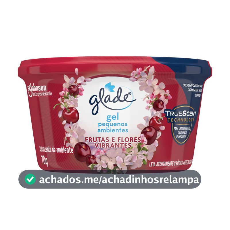 Desodorizador Glade Gel Pequenos Ambientes Frutas e Flores Vibrantes 70g