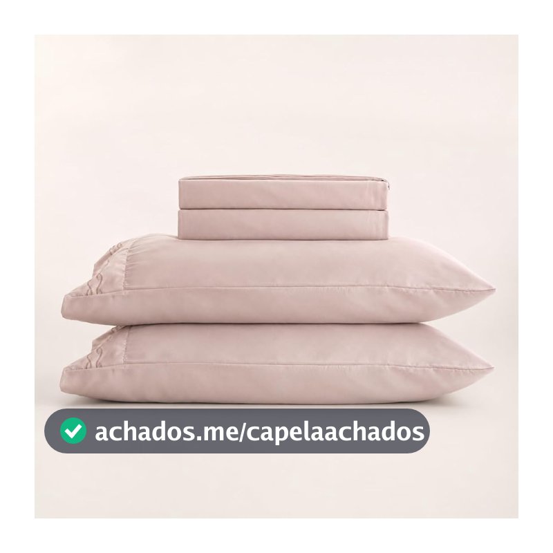 LYOR - Jogo de Cama Bordado Queen Duquesa Microfibra Rosa