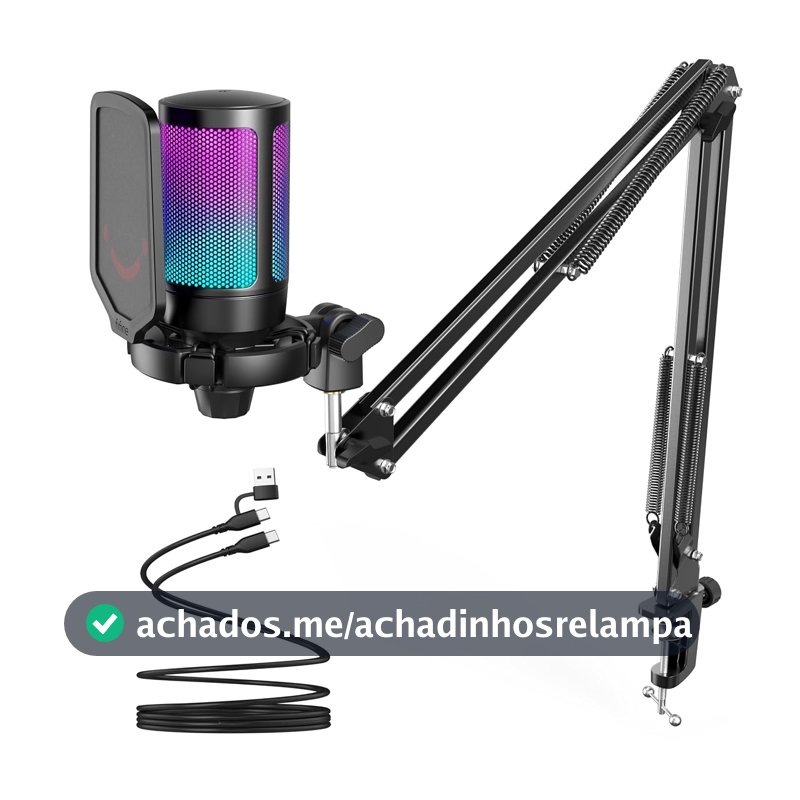 FIFINE A6T Gaming PC Microfone USB,Mic RGB para Computadorpara Podcast