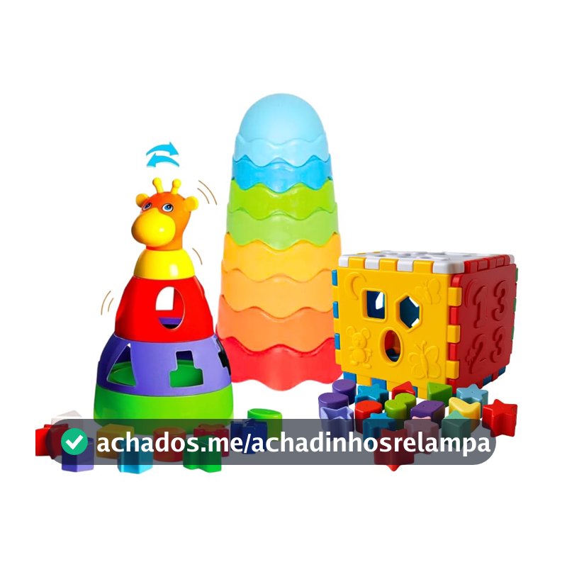 Kit Brinquedos Educativos Bebê 1 Ano Blocos Didáticos Encaixe Formas Cores Coordenação Motora Interativo Pedagógico Atividades Torre de Empilhar Multicolorido Estimula Desenvolvimento