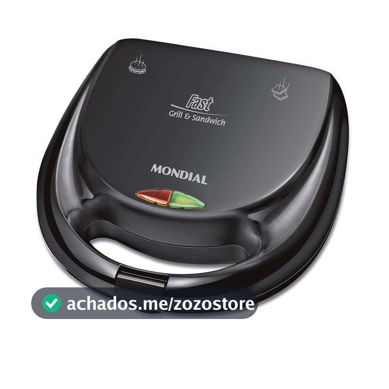 MONDIAL Sanduicheira Fast Grill & Sandwich, Preto, 750W, 110V - S-12