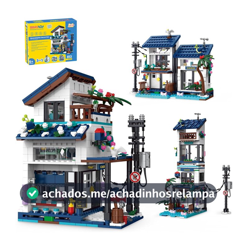 Blocos de Montar Construção Brinquedo STEM Arquitetura Edifício Casa DIY 4.9mm Compatível (813 Peças)