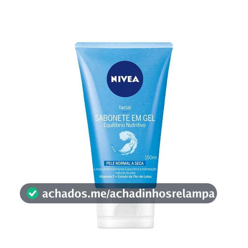 NIVEA Sabonete Facial em Gel Equilíbrio Nutritivo 150g, Limpeza Profunda, Remove Impurezas, Vitamina E, Pele Normal e Seca