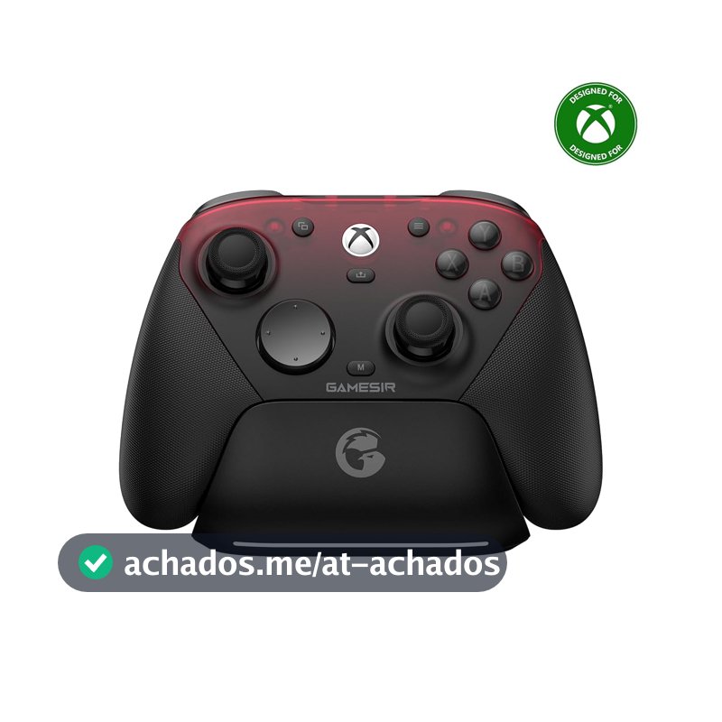 GameSir G7 Pro Controle Gamer Tri-Mode para Xbox, PC e Android Sem Fio 2.4G/Bluetooth e Com Fio Joystick Hall Effect + TMR 1000Hz Polling Rate Botões Macro Giroscópio Vibração 4 Motores Anti-Drift Controle Profissional - Shadow Ember