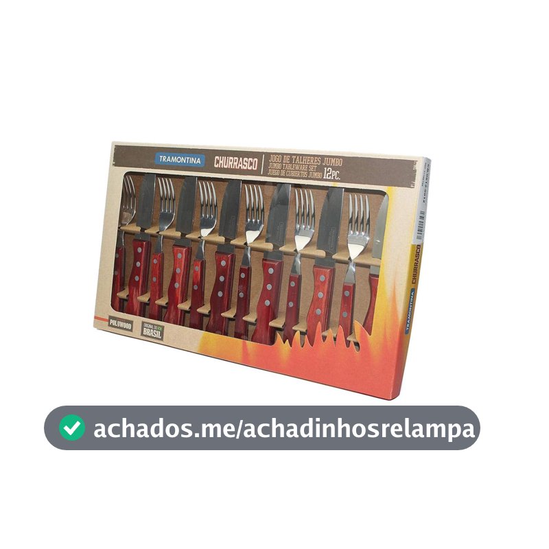 Jogo de Talheres Para Churrasco 12 Peças, Tramontina, 21199796, Vermelho