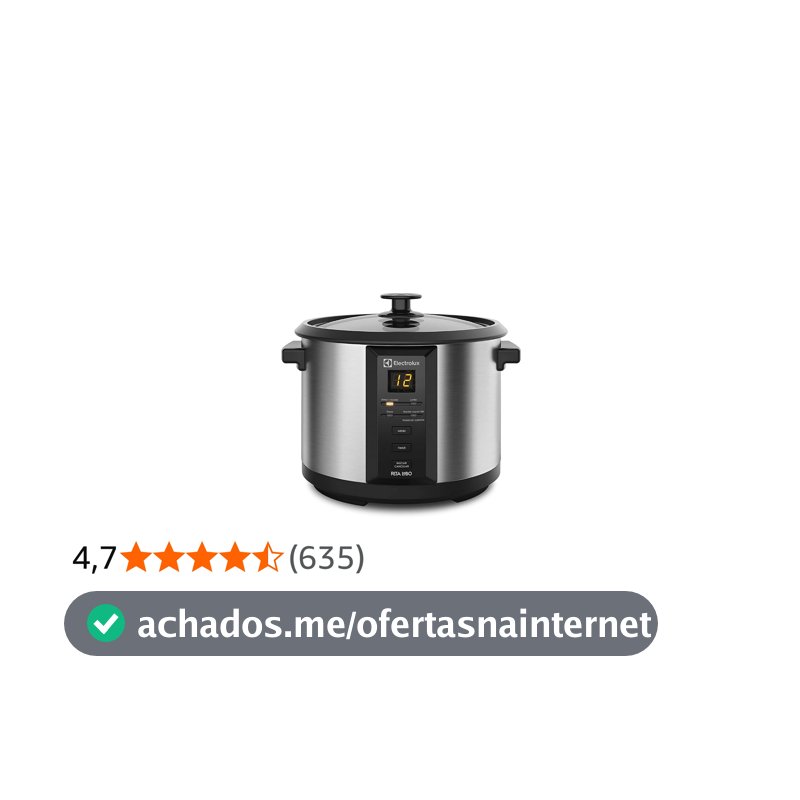 Electrolux Panela Elétrica vapor arroz capacidade 1,8L 10 xícaras 4 funções pré-programadas timer panela removivel antiaderente tampa vidro ECC20 inox 220v por Rita Lobo